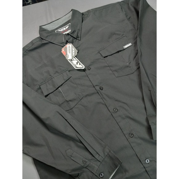 Fly Racing Other - NWT FLY Racing Pit Crew Mechanic Button Up Shirt Long Sleeve Black Men's XL